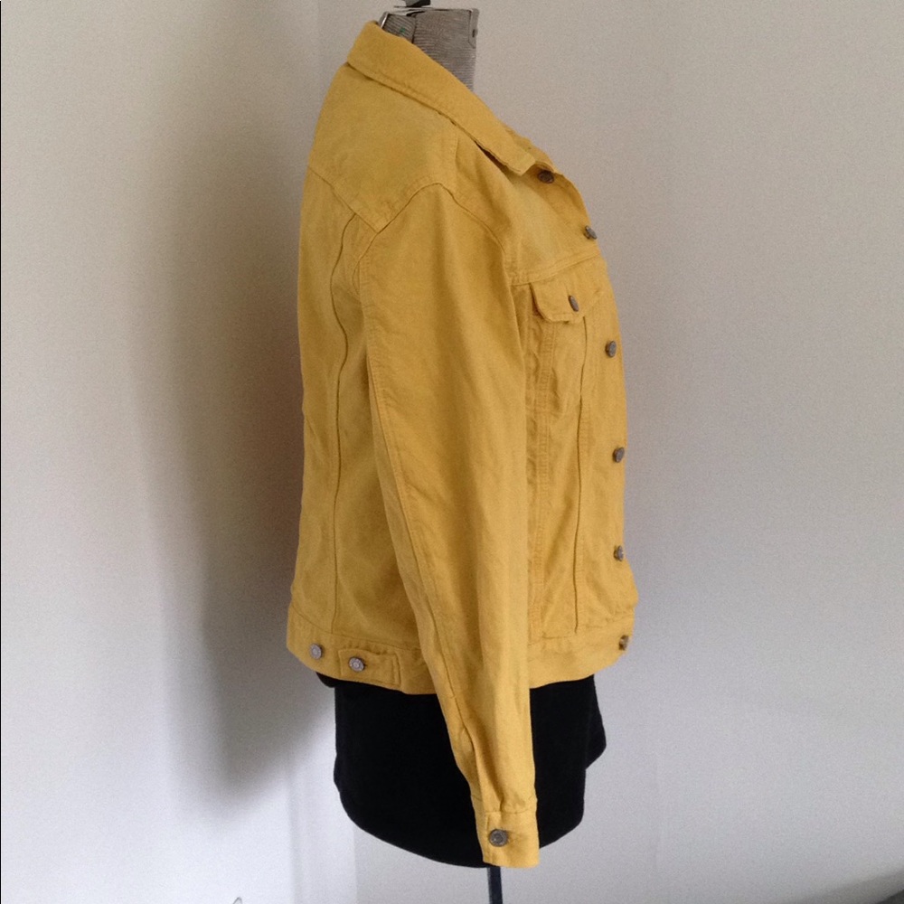 S LOGG Denim Jacket Jean Gold Mustard Slim Waist Coat - Picture 4 of 10